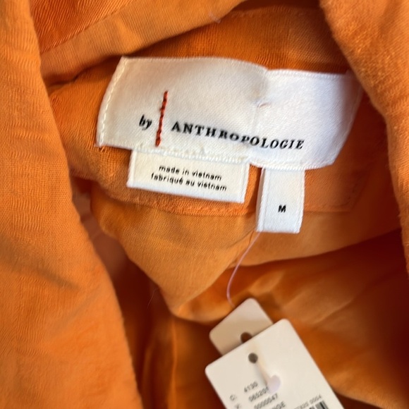 Anthropologie Vibrant Orange Wrap Mini Dress With Cut Out Size Medium. - Picture 8 of 12